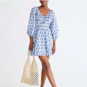 NWT J Crew V-neck mini dress in bouquet block print size XS